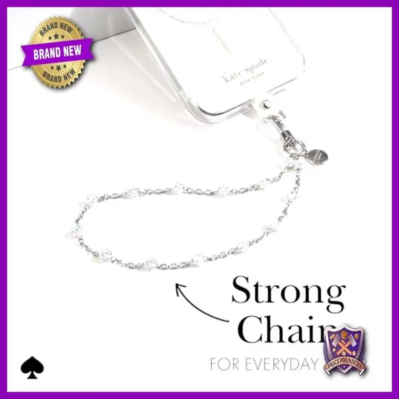 Detachable Phone Lanyard Elegant Silver Chain Y2K Chic Hands-Free Accessory - Picture 3 of 6